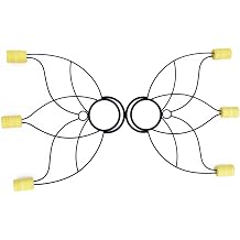 Pair of Beautiful 3 Headed Small Lotus Fire Fans with 2inch 50mm Wicks - Set of 2