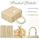 SUKUTU Handgeflochtene Rattantasche für Frauen Geflochtener Strohhalm Square Crossbody Bag Vintage Korb Handtasche Strand Tragetasche