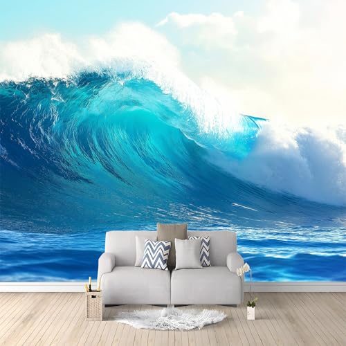 Carta da Parati Paesaggio Naturale Onde Enormi 200 x 140 cm Fotomurali Moda Decorazione da Muro Poster Carta da Parati Murale 3D per Soggiorno Ufficio Cameretta Bambini