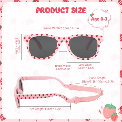 Beipegin Baby Sonnenbrille Jungen und Mädchen,Polarisierte UV400 Schutz Ultraviolette Sonnenbrillen mit Band Kindersonnenbrille für 0-24 Monate