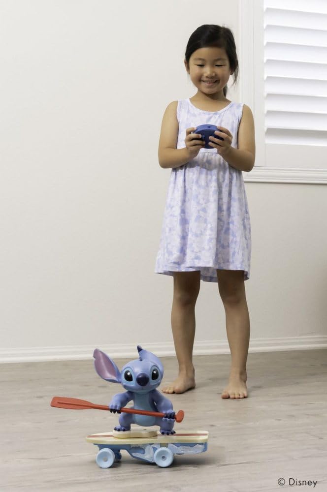 Jada - Disney Stitch Surfer Radiocontrolado - Personaje Gira 360° - Se Levanta Solo - Producto Oficial - A Partir de 3 Años