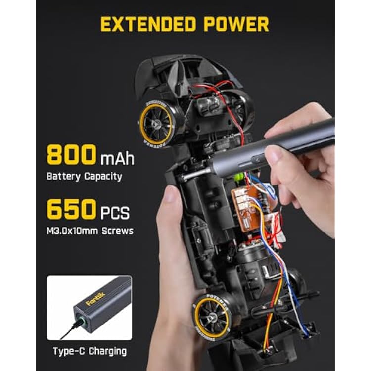 Fanttik E2 Max Mini Electric Screwdriver, Electric Screwdriver Cordless, Max 0.4N.m, 50 Magnetic Bits, 5/32'' Hex, Magnetic Storage, Repair Tool for Electronics Phone Camera Laptop Watch