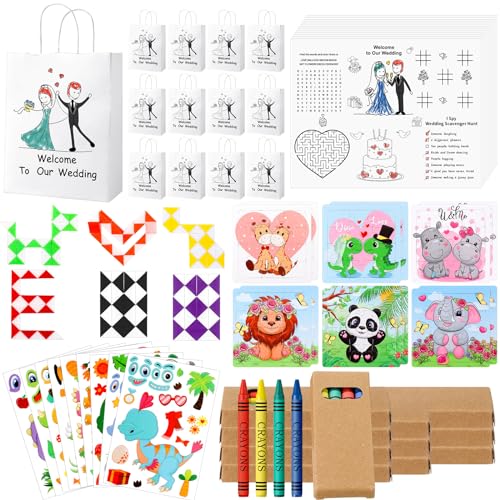 VercanMonth 12 Set Wedding Activities Includes 12 Coloring Placemats...