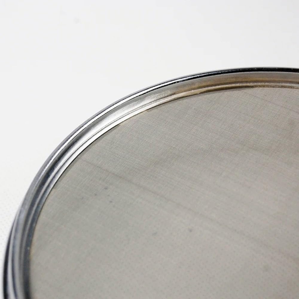 Tamiz de Prueba estándar Laboratorio, galvanizado, 20 cm, con Tapa y Fondo, Mallas Varios tamaños(500 Mesh(0.0308mm))