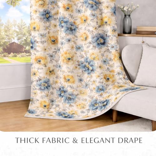 Image of STITCHNEST 'Whispering Gardens Series' Premium Heavy Polyester 100% Blackout Curtains 7 Feet Long Set of 2 | Door Curtain 7 Feet x 4 Feet | Perfect for Home Decor