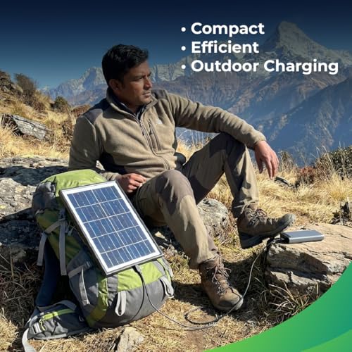 Image of Artifax 7W Solar Panel | 5V Type-C Portable Solar Charger for CCTV Camera & Power Bank | Mini Waterproof Solar Panel for Outdoor Use