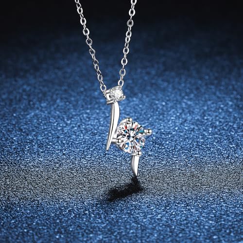 1CT Moissanite Pendant Necklaces, D Color VVS1 925 Sterling Silver Infinity Chain Pendant for Women Mom Wife Birthday Gifts4