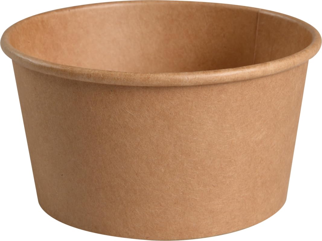 ABENA Gastro Paper Bowls | 50 Pack | 5.75cm Height, Ø11.5cm | 400ml | Kraft Disposable Bowls for Soups, for hot & Cold Foods, for Parties and More | Poke Bowl | Salad Tubs