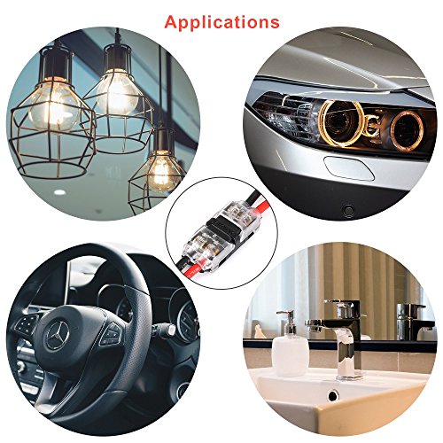 Low Voltage Wire Connectors, Tyumen 12Pcs 2 Pin 2 Way Universal Compact Wire I Shape Terminals, No Wire-Stripping Required, Toolless Wire Connectors, Quick Splice Wire Wiring Connector For Awg 20-24 #TOP6