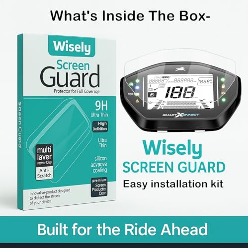 Image of Wisely Premium Screen Guard for Tvs Jupiter 110 Zx Smart Xonnect Ntorq 125 Race Xp Display Cluster Protector, Easy installation kit, HD Clear, Full Cover