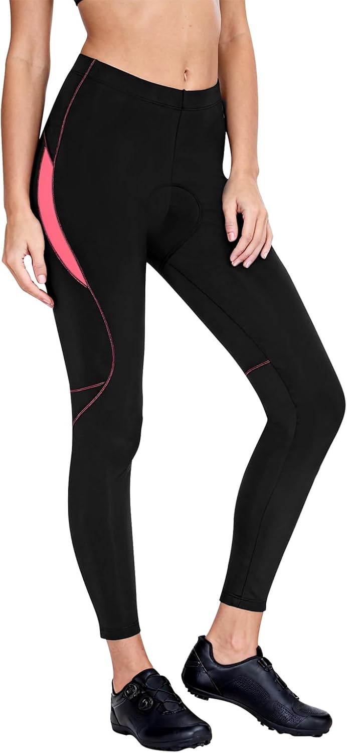 Santic Women's Bike Pants 4D Padded Cycling Tights High Waisted Bicycle Trousers with Pockets Biking Apparel UPF 50+ - Image 2