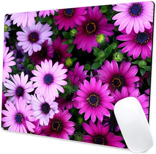 Premium-Textured Mouse Pad, Non-Slip Rubber Base Mousepad for Laptop, Computer & PC, 9.5×7.9 in - Enhanced Precision, Ergonomic Comfort, Ideal for Gaming & Office (African Daisy)