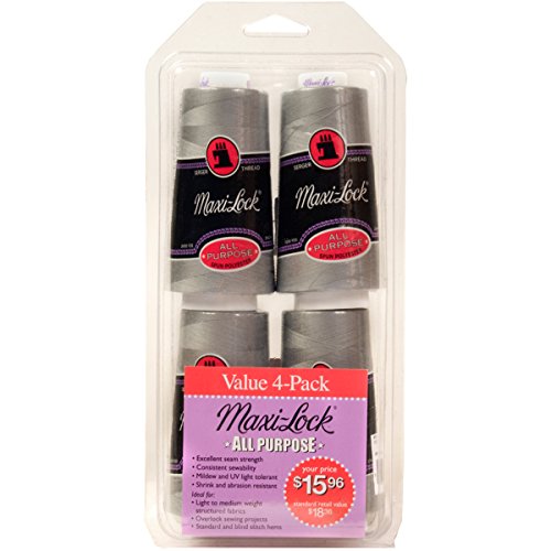 American & Efird 524 Maxi-Lock Hilo Gris Claro 4oz Pack miniatura 1