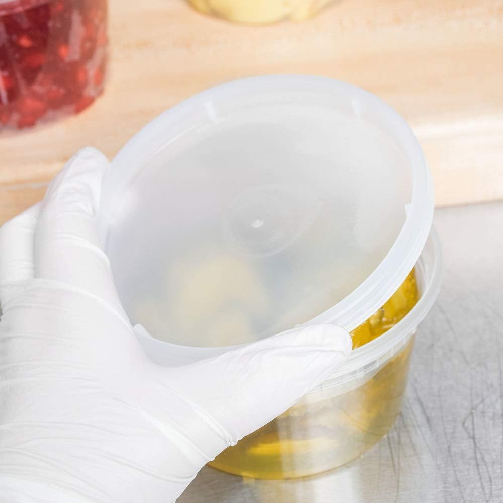 12 oz [12 Pack] BPA Free Plastic Deli Food Storage Containers with Lids