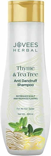 Jovees Herbal Thyme &amp; Tea Tree Anti Dandruff Shampoo | With Tea Tree, Thyme &amp; Lemon Extract | For All Hair Type | Prevents...