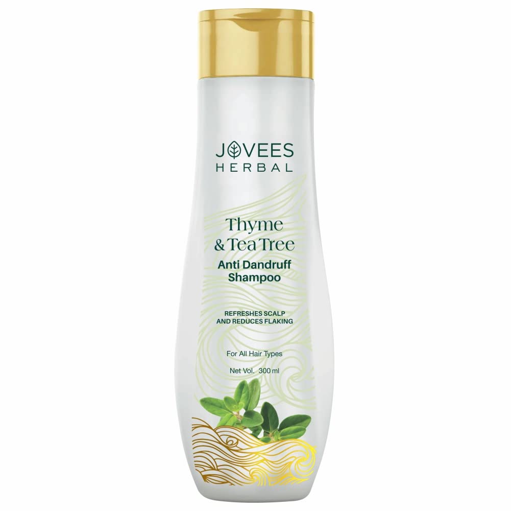 Jovees Herbal Thyme & Tea Tree Anti Dandruff Shampoo | With Tea Tree, Thyme & Lemon Extract | For All Hair Type | Prevents