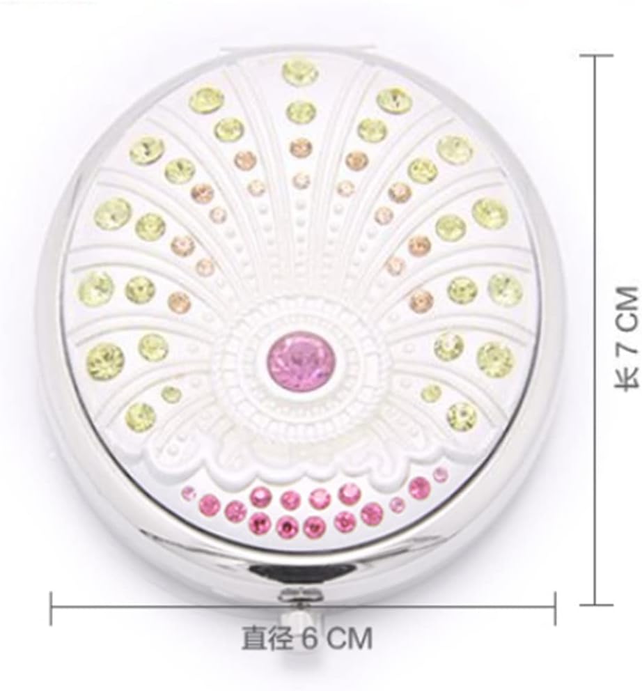 Portable Makeup Folding Double-Sided Small Metal Dressing Princess image 2