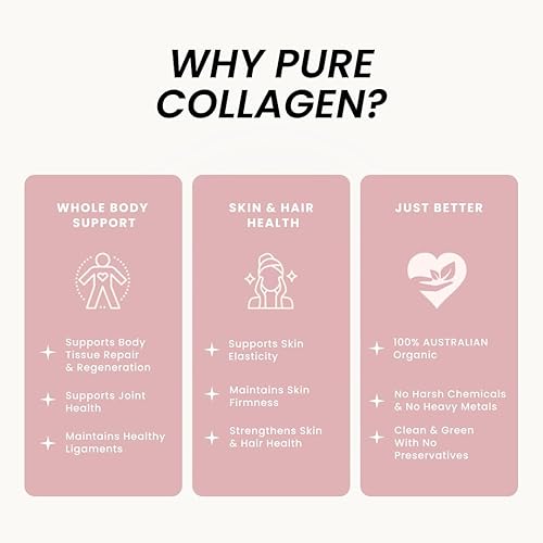Miniatura 4 de Organic Collagen Australia Beauty Brilliance Cápsulas de colágeno puro y fresa, 120 unidades