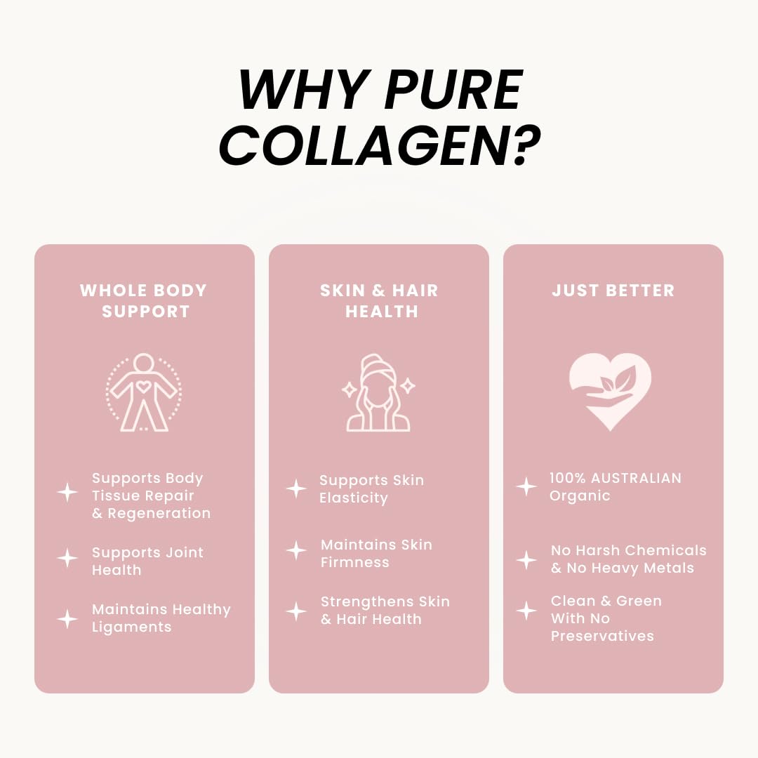 Organic Collagen Australia Beauty Brilliance Pure Collagen & Strawberry Capsules, 120 Count