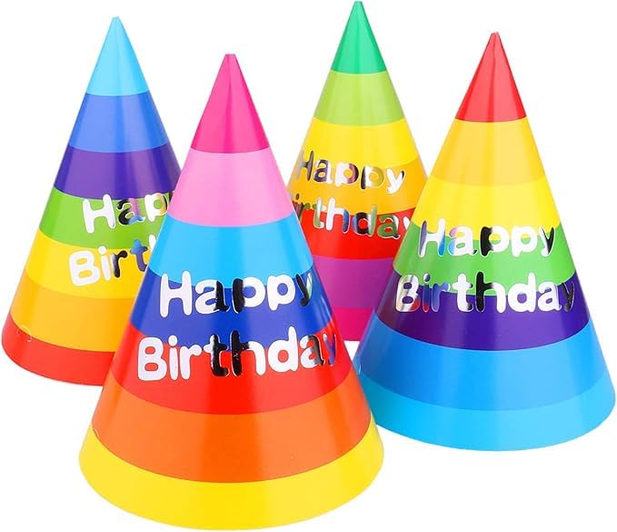 Image of Party Propz Birthday Caps for Kids - 5 Pcs Multicolour Birthday Hats for Kids,Caps For Children pack of 5, Bday Hats for Children (Cardstock)