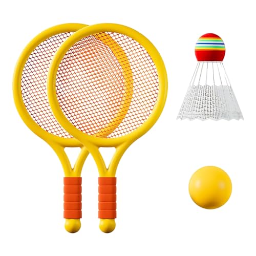 Kit Completo Raquete Infantil 3 em 1 - Jogo Tênis Badminton com Bola e Peteca - Brinquedo Esportivo para Crianças 3+ Anos - Estimula Coordenação Motora e Atividade Física - Ideal Praia Parque Quintal