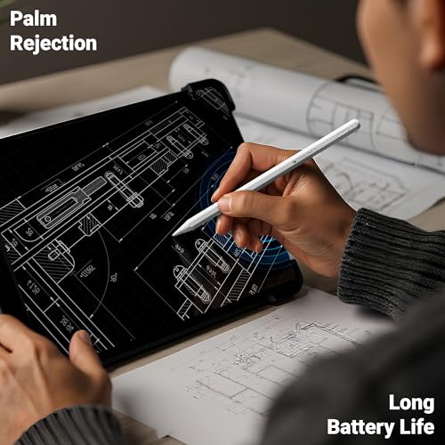 Image of Zebronics Ultra-Lightweight Stylus for iPad, Palm Rejection, Pressure Sensitive, Tilt Support, Auto-Sleep Mode, Magnetic Body, Replaceable Pen Tip, for iOS 12.2 or Above iPads (Stylus Pro 2)
