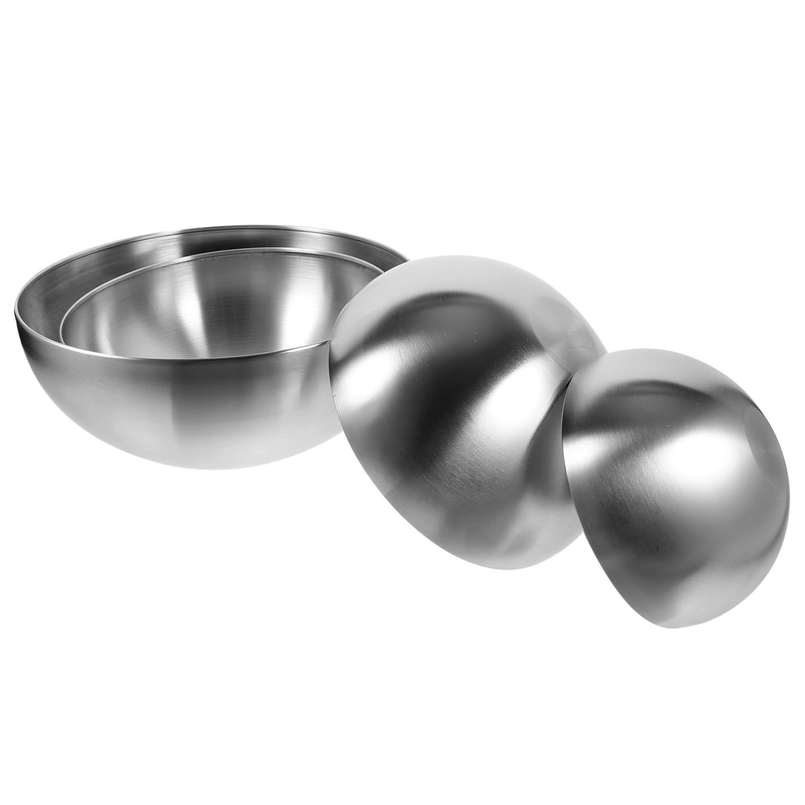 SECFOU 4pezzi Ciotola in Acciaio Inox per Insalata Zuppa e Altri Alimenti da Superficie Liscia Lavabile in Lavastoviglie Adatta per Uso Interno ed Esterno
