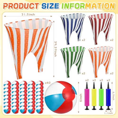 Ceenna 8 Sets Giant Granny Pants Outdoor Game, Inflatable Ball Relay Set - image 6