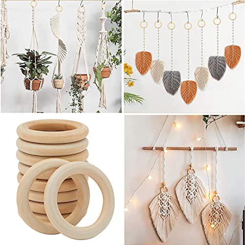 Wednesday Houten ringen, 55 mm, 24 stuks, om te knutselen, houten ring, voor knutselen en aansluitstuk, sieraden, houten… - Image 6