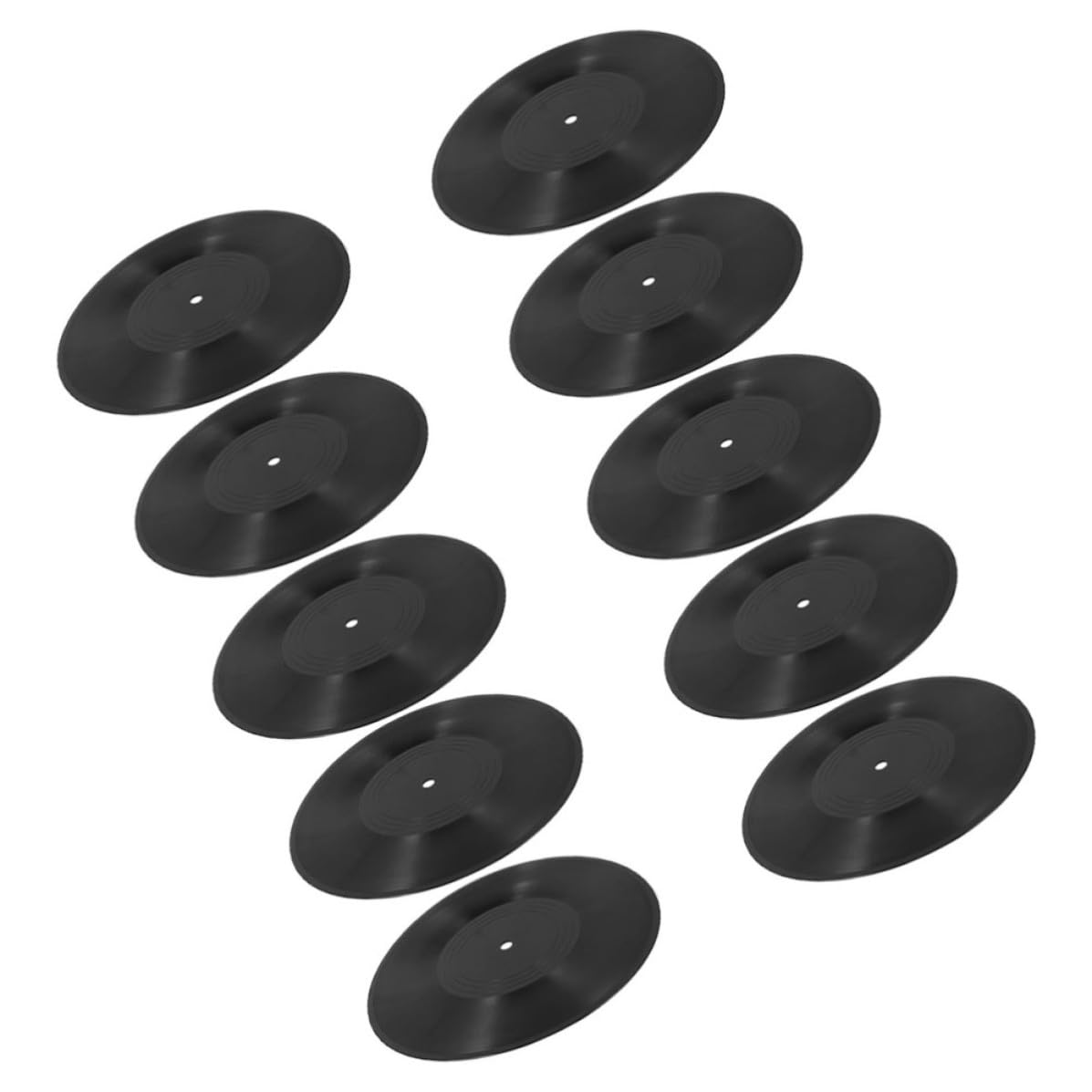 Tofficu 10 Pezzi Decorazioni da Muro Vinile Nero 12 Pollici in Plastica Retrò Vintage Facili da Installare per Arredamento Camera Hiphop Indie