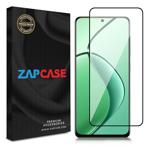 Image of ZAP CASE HD Plus Tempered Glass Screen Protector Compatible For Realme C65 5G (Black) Edge To Edge Coverage With Easy Installation Kit