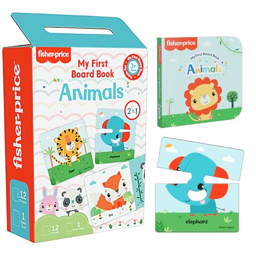Fisher Price My First Animals Puzzles and Board Book for 3+ Yrs Kids | 12 Puzzles with 2 Pcs Each (B0CZ6W1148) Amazon Price History, Amazon Price Tracker
