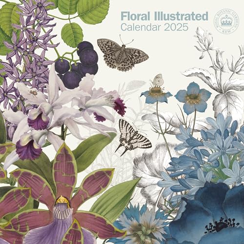2025 Royal Botanic Gardens Kew, Floral Illustrated Wall calendarll: Plastic Free Packaging