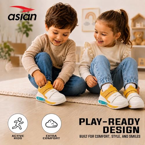 Image of ASIAN Blinky-02 Kids Light Shoes with Fun Blinky LED Lights | Soft Cushion Comfort, Lightweight & Easy Strap Closure, Durable Grip Sole Shoes for Boys and Girls