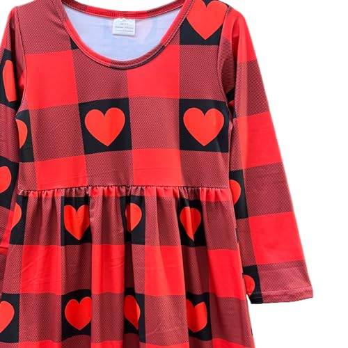 Adorable Toddler Girls Casual Cartoon Print Short Sleeve Dresses for 2-7 Years, Flutter Sleeves, Knee Length3