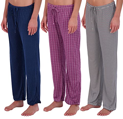 Real-Essentials-3-Pack-Womens-Ultra-Soft-Comfy-Pajama-Lounge-Pants-Sleepwear-Available-In-Fleece-Soft-Knit-in-Plus-Size