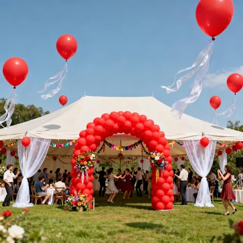 Image of 160Pcs Red Balloons 12 Inch Bulk Latex Balloon for Baby Shower Birthday Wedding Party Decorations
