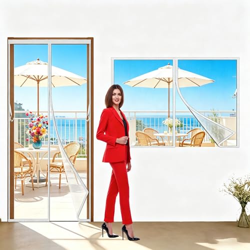 Moustiquaire fenêtre 110x240cm blanc de qualité supérieure