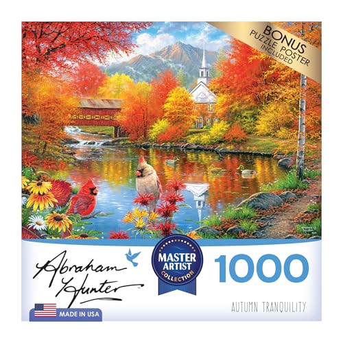RoseArt Abraham Hunter Autumn Tranquility 1000 Piece Jigsaw Puzzle for ...