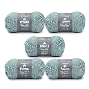 Patons Classic Wool Seafoam Yarn – 5 Pack of 3.5oz/100g – Wool – 4 Medium – 210 Yards – Knitting/Crochet