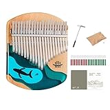 Hluru Kalimba - Piano de pulgar para adultos y niños, tono de grado de interpretación con partituras de kalimba (ballena de resina de 21 teclas)