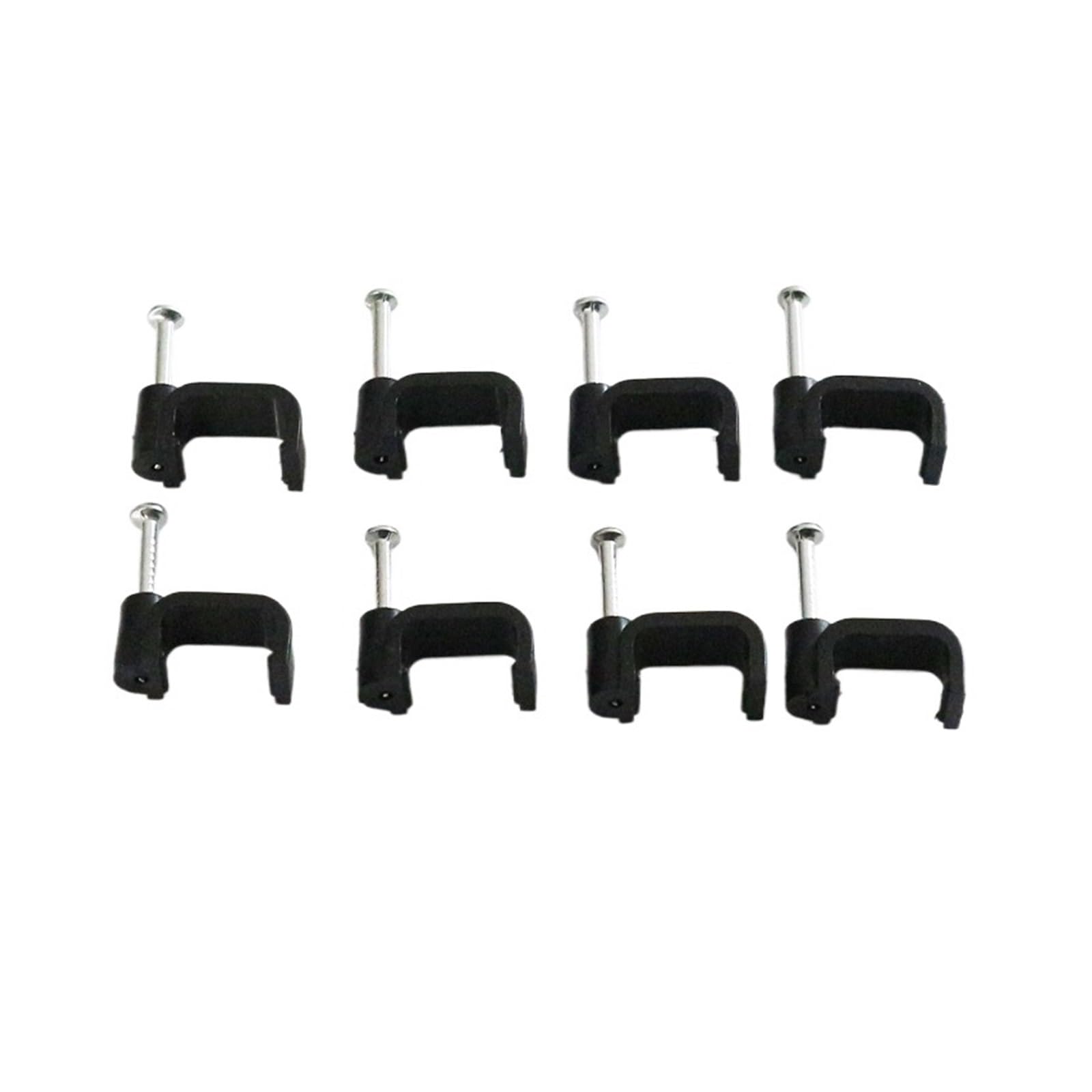 Qcplmkojn Black Cable Nail Clips, Cable Clips Multiple Sizes 100 Pcs(10Mm)