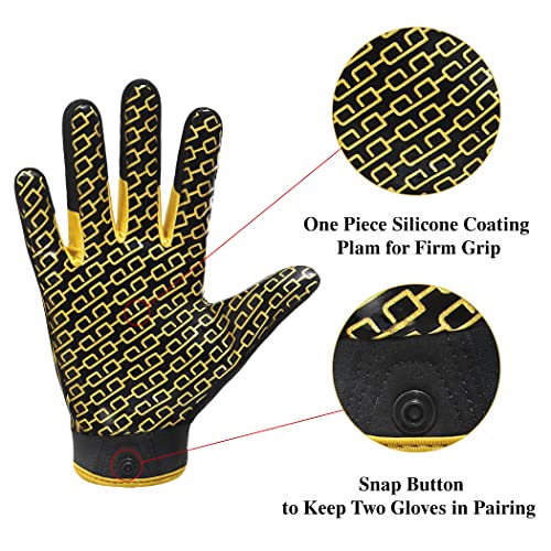 image for HANDLANDY Kid Football Gloves, Sticky Wide Receiver Gloves for Youth, 