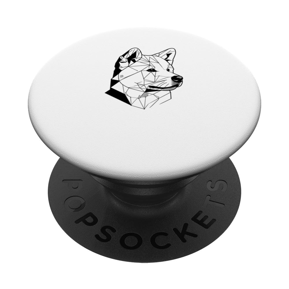 Geometric Line Art Akita Inu Akitas PopSockets Standard PopGrip