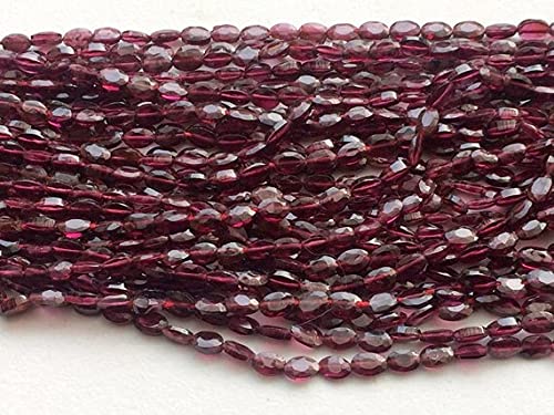 Garnet Faceted Fancy Oval Beads au quotidien avec ce fil de perles LKBEADS 13''