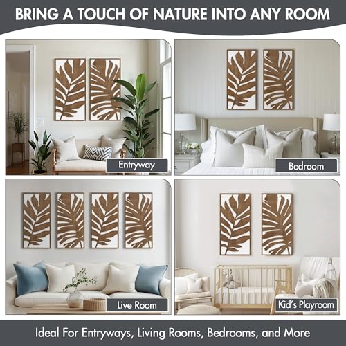 Madison Park Wall Décor for Living Room - Birch Botanical Two-Tone, Home Accent Modern Kitchen Dining Decoration, Ready to Hang 2-Piece Wood Panel Set for Bedroom, 16"W x 32"H, Monstera by Madison Park - Image 5