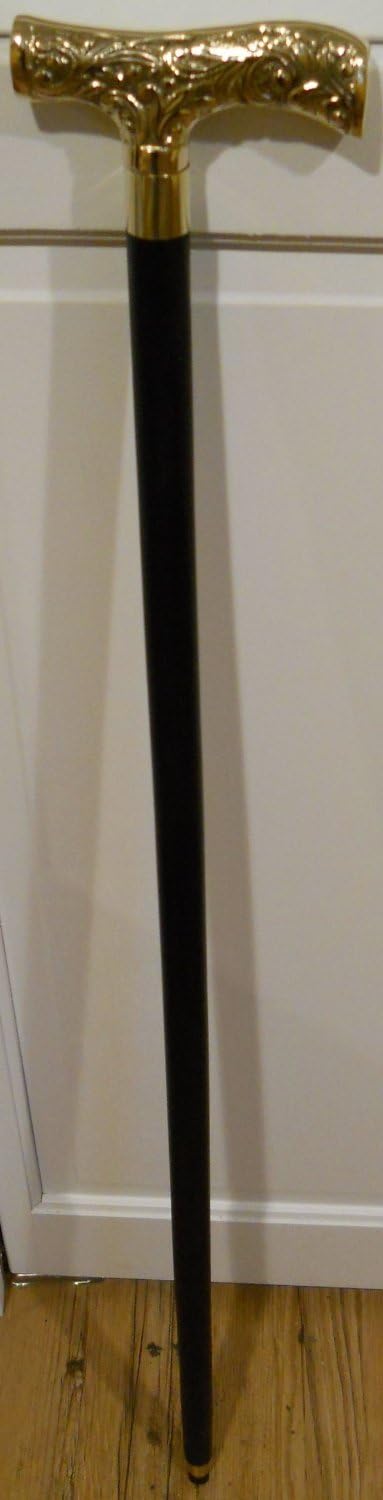 Victorian Style Wood Walking Stick ~ Cane with a Brass Handle