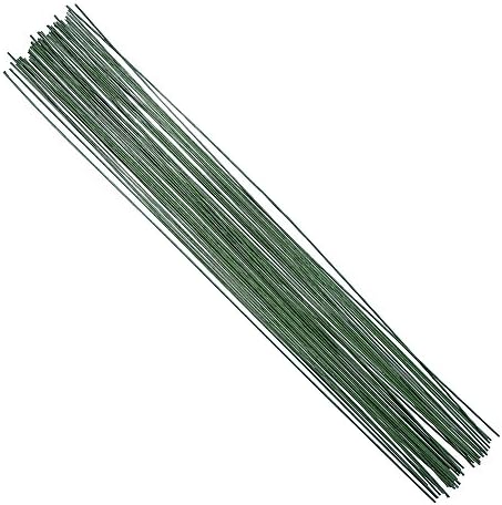 DECORA 18 Gauge Dark Green Floral Paper Wrapped Wire 16 inch,50/Package