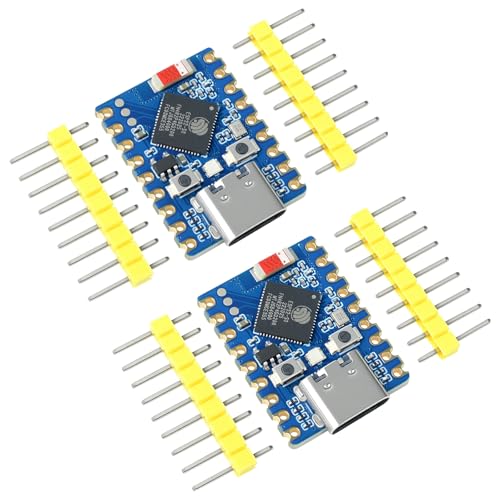 Heemol 2 sztuki ESP32-S3 mini płyta rozwojowa, procesor dwurdzeniowy oparty na częstotliwości roboczej ESP32-S3,160 MHz, WiFi 2,4 GHz WiFi 6 i BT5, ESP32 płyta rozwojowa typu C