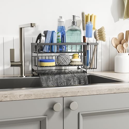 Image of Cisily caddy (Cisily d) | Kitchen Sink Countertop Organization Storage,Home Decor Accessories Essentials Stainless Steel